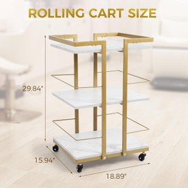 FAHKNS Esthetician Cart - 3 Tier Rolling Cart for Salon & Spa，Heavy Duty Mobile Nail Carts with Locking Wheels with Large Storage Space for Makeup，Skincare Tools，Salon Supplies