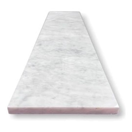 Tenedos Carrara Marble Threshold Tile (Marble Saddle) Honed Finish for Shower Curb, Doorway Floor Transition, Bathroom Vanity Backsplash, Window Sill, Custom Length and Width (Thickness: 0.75 inches)