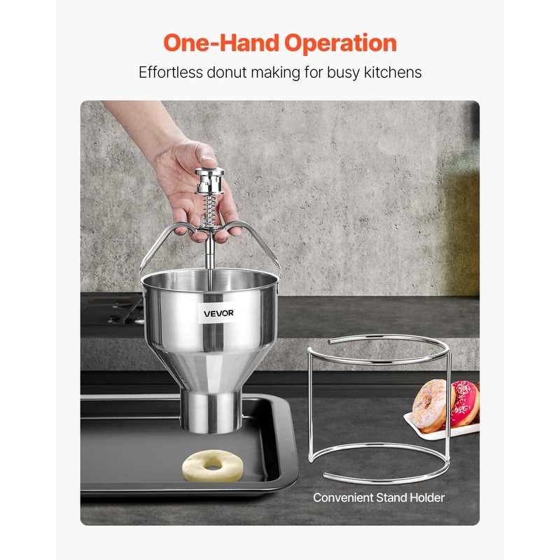 VEVOR Donut Depositor, Large Capacity Manual Donuts Dropper, 304 Stainless