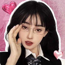 SODQW Fashion Fake Glasses Non Prescription Clear Glasses Frame for Women Blue Light Blocking Rectangle Glasses