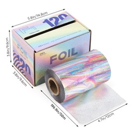 Segbeauty Hair Foil Roll for Color Application and Highlighting Services - Professional Aluminum Foil With Cutter on Box (Colorful)