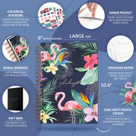 PLANBERRY Large Weekly Planner Premium – Undated Life & Budget Planner – Organizer & Productivity Journal, 8x10.4″ (Rose Flamingo)