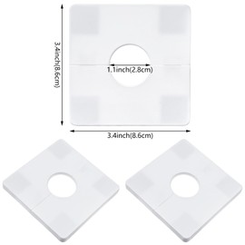 5 Pcs Escutcheon Plate Wall Split Flange 28mm/1.1inch Split Flange Toilet Pipe Flange Cover Pipe Cover White ABS Plumbing Wall Cover Plates Square Self Adhesive Wall-mounted Kitchen Water Pipe Cover