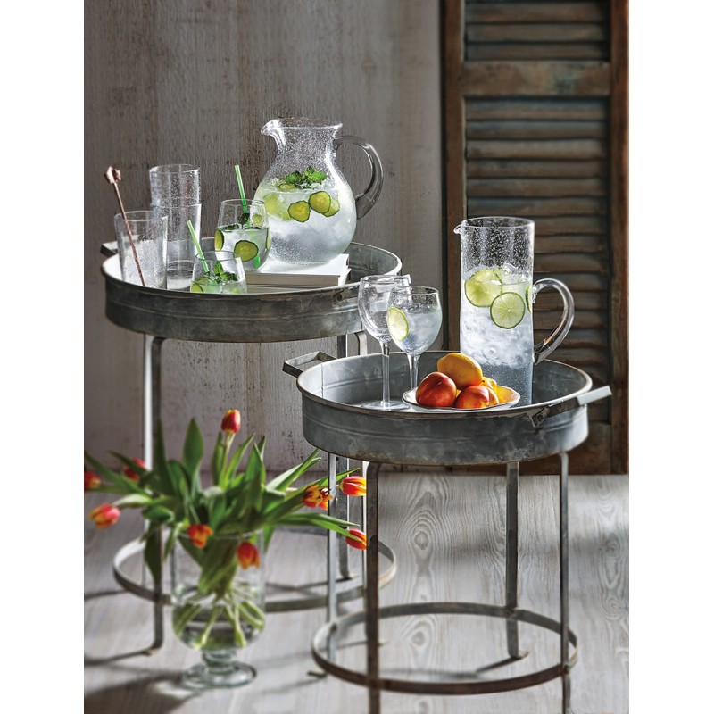 tag Bubble Clear Glass Pitcher with Handle 64 oz. Clear