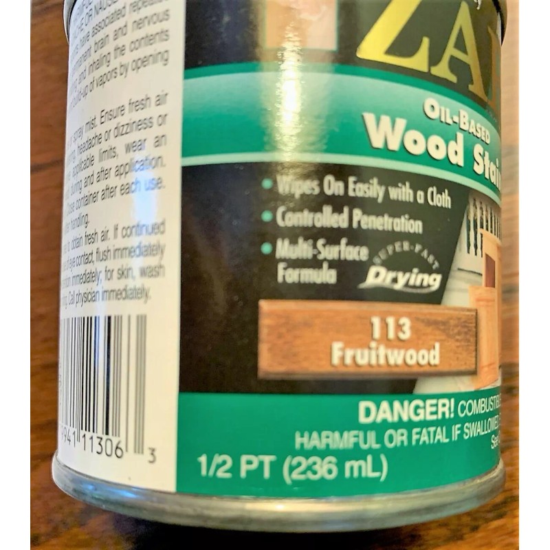 Zar Interior Stain 113 FRUITWOOD 1/2 pint