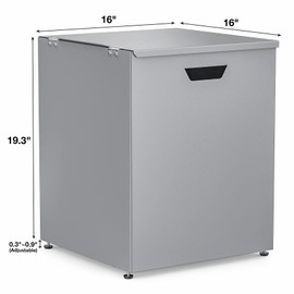 Stanbroil Propane Tank Cover Table Hideaway Table, 16" Storage Side Table for 20 lb Propane Tank, Outdoor Gas Tank Storage Box with Side Handles, Grey