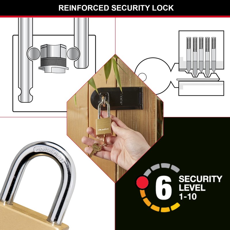 Master Lock 575EURD Thick Brass Body Padlock with Key Ideal