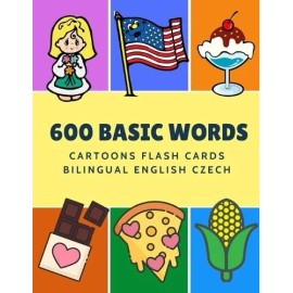 Kinder Language 600 Basic Words Cartoons Flash Cards Bilingual Engli (Paperback)
