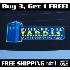 Avery Doctor Who My Other Ride Is The TARDIS Bumper Sticker, Decal