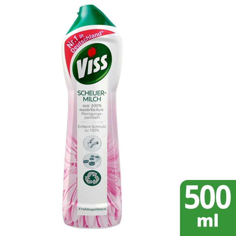 Viss Scouring Milk, Spring Blossom, with Micro Crystals, 100% Removes