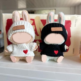 Clothes Outfit 2 Set for Lab Doll (No Doll): Black and White Couple Clothes Outfit for Hat and Sweather, Ideal Gifts