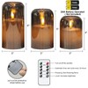 Eldnacele Black Glass Flameless Candles with Remote and Timer, Battery