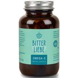 BitterLiebe - Omega 3 vegan Kapseln hochdosiert aus pflanzlichem Algenöl - hochwertigem EPA und DHA - Premium Omega-3-Fettsäuren für Veganer - leicht schluckbar