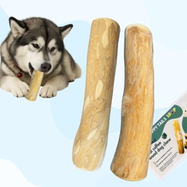 Plumbus McGee Set of 2 Coffee Wood Dog Chew Stick Toy, Natural and Real Wooden Bone Sticks, Safe Dental Cleaning Chews, Pet Health, Teeth Cleaning and Relieve Stress (Set 2 for Large Dog)