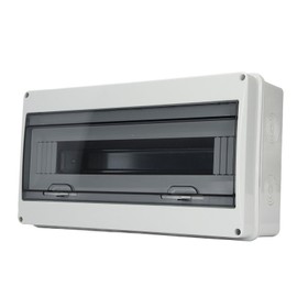 Breaker Box, 18 Way Distribution Protection Box IP65 Waterproof Clear Cover Electrical Box with DIN Rail for Circuit Breaker