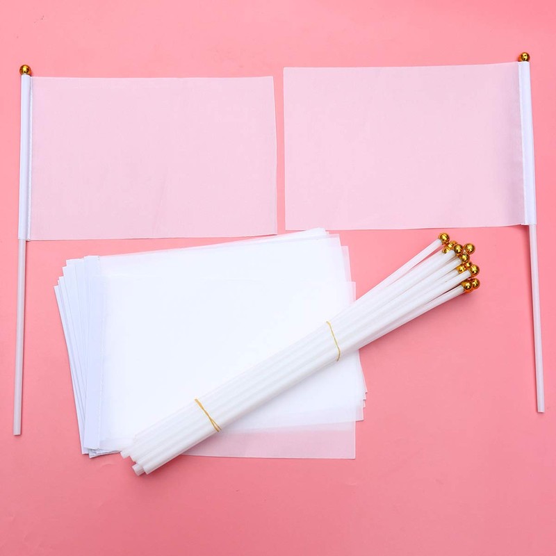 STOBOK Mini Hand Flag Plain DIY Hand Waving Flags Portable
