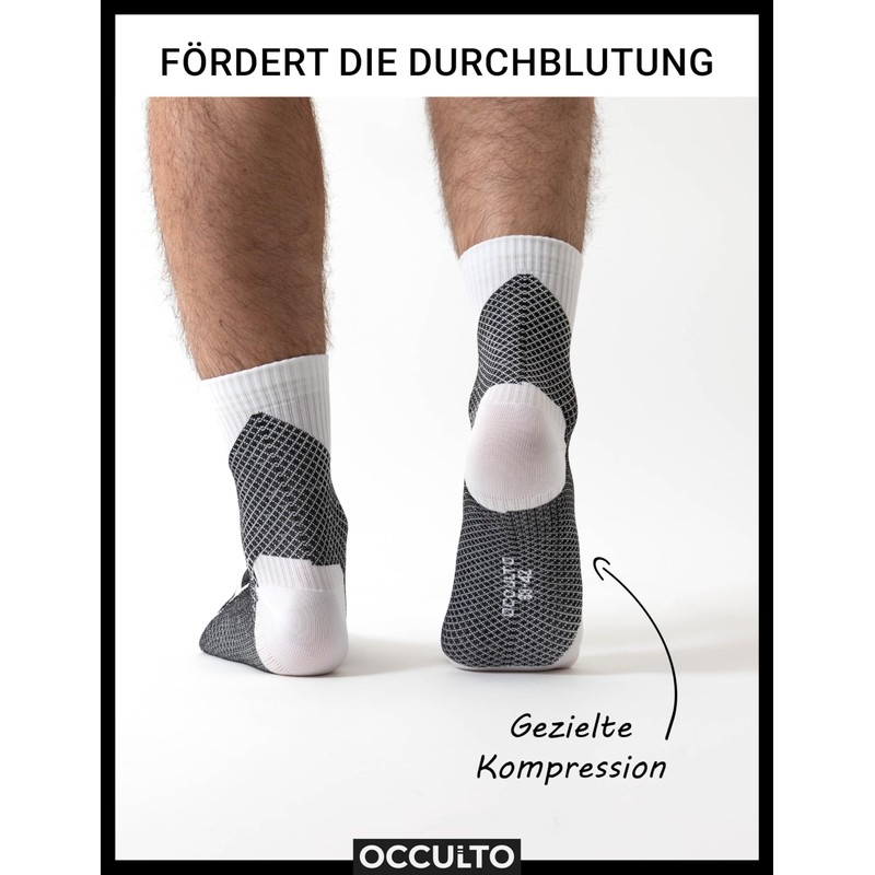Occulto Men's Heel Spur Sports Compression Socks 2 Pack (Model: