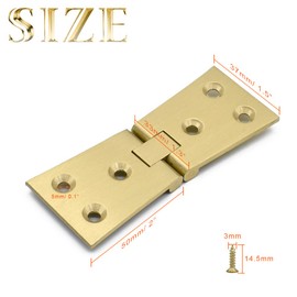 2Pcs Brass Butler Tray Hinge 180 Degree for Butler Folding Tables Furniture Table with Screws