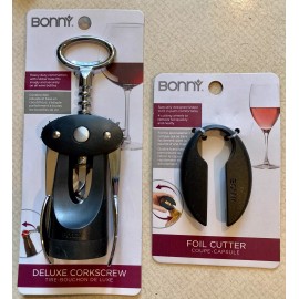 Bonny Deluxe Corkscrew Wine Bottle Opener with Foil Cutter Gift Set
