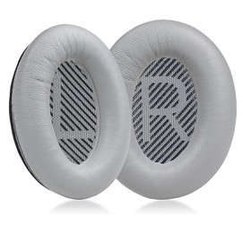 MOLGRIA Lambskin Ear Pads Cushion, Replacement Sheepskin Earpads for Bose Quiet Comfort QC 35 II QC35 QC35ii QC15 QC25 QC2 AE2 SoundLink SoundTrue Headphones(Silver)