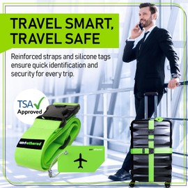 Untethered 4-Pack Luggage Tag Set | Luggage Tags, Luggage Tags for Suitcases, Bag Tag, Luggage Tags 4 Pack, Suitcase Tags, Identifiers Travel Bag Tags for Luggage, Name Travel Tags for Luggage