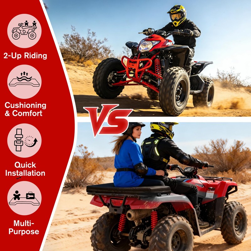 ATV Rack Pad Universal Water-Resistant Four Wheeler Rack Seat Cushion