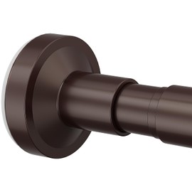 Bonpally Shower Curtain Rod, Adjustable 32-75 Inches Spring Tension Rod, Non-Slip No Drilling Stainless Steel Shower Rods for Bathroom Window Room Divider, Never Rust, Bronze