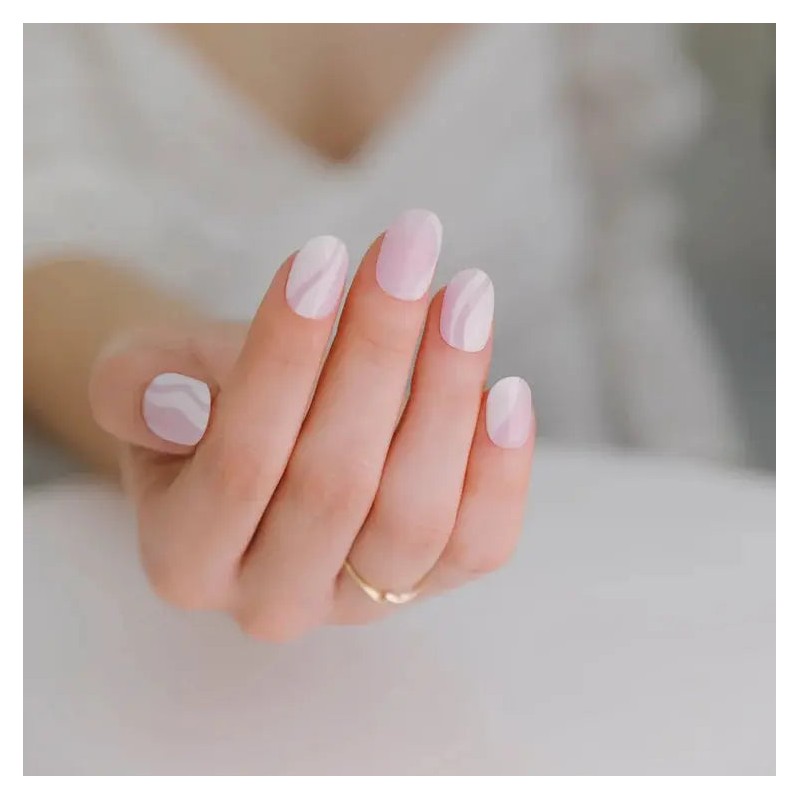 Ohora Semi Cured Gel Nail Strips N White Swirl