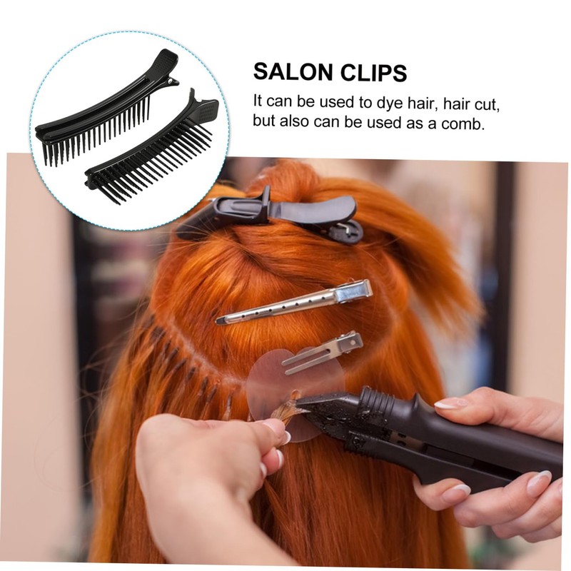 Baluue 2pcs Salon Clip with Comb Coloyur Track Clip Colour