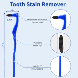 EXEXIUO 4Pcs Teeth Stain Remover Tool Professional Dental Polisher for Coffee Teeth, Effectively Plaque & Tartar Removal Polisher Hard Tartar Remover Dental Tooth Erasers, Home Use (Blue)