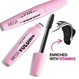 Mascara de Pestañas a prueba de Agua, Alta Fijación, Larga Duración, No se corre, No Transfiere, Wet n Wild Mega Volume Mascara impermeable, muy negro, 0.21 onzas