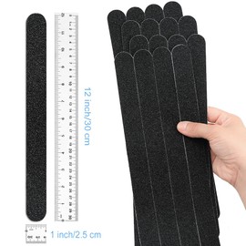 Anti Slip Tape, 16pcs Non Slip Pre-Cut Strips, Treads Safety Non Skid Adhesive Strips for Ladder, Step Stool and Stair (1" x 12", Black)