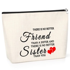 Friendship Gift for Friend Sister Makeup Bag Sister Birthday Gift Sister Inspirational Gift Bag Cosmetic Bag Thank You Gift for Sister Travel Makeup Pouch Graduation Gift for Sister Bestie