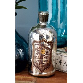 Deco 79 Glass Bottle with 4-Inch Unique Home Accents, 9-Inch