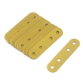MY MIRONEY 10-Pack Gold Straight Braces 2.95" x 0.71" Flat Straight Brace Brackets Iron Mending Plate Connector Joining Bracket with Screws