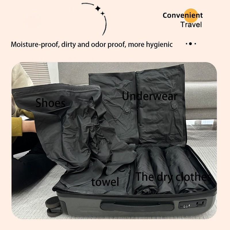 Roll-Up Compression Storage Bags for Travel – Pump-Free Reusable Clothing