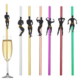24pcs Hen Party Straws Bachelorette Hen Do Straw Drinking,Dancing Men Color Cocktail Straws Naughty Drinking Straw for Birthday Wedding Bachelorette Hen Party Decorations Hen Do Accessories