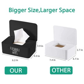 Moorfowl Baby Wipes Dispenser for Bathroom, Upgrade Size(8.2L x 4.9W x 3.9H inches), Flushable Wipes Dispenser Hot Pink Wipes Holder Container Box(Flushable Wipes Holder(Hot Pink))