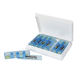 Homecraft Medi-Dispenser, 7 Day Pill Organiser, Labeled Pill Container with Time of Day and Daily Tracker, Weekly Medication Organizer, Boxes for 4 Times a Day, AM, PM, Morning, Noon, Evening, Night