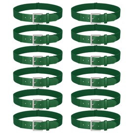 LEACOOLKEY 12 Pcs Baseball Belts Adjustable Softball Belts Bulk Team Sprots Belts for Adult and Youth