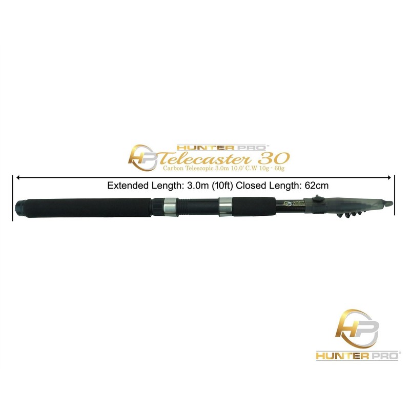 RODS 10FT Telescopic 10ft Fishing Rod Carbon Travel Stalking Pike