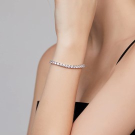 Tennis Bracelet Womens Tennis Bracelet,Eternity Bracelet for Women,Rhodium Plated 925 Sterling Silver Cubic Zirconia Classic Tennis Bracelet for Women Girls,Anniversary Wedding Jewelry