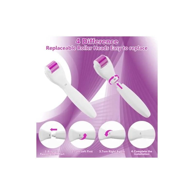 Derma Roller Para Cabello Y Barba Kit De Rodillos De