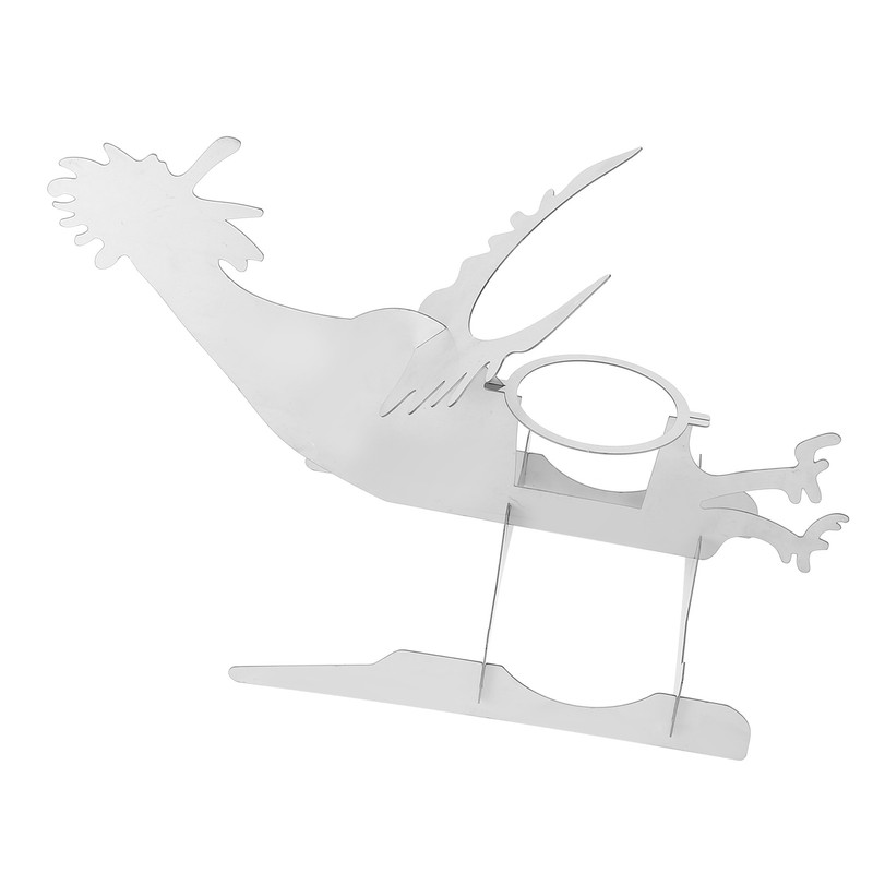 Stainless Steel Chicken Stand Removable Portable MotorcycleShape BBQ Roaster Stand