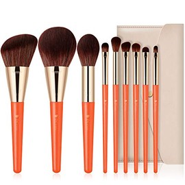 DUcare Pinceles de Maquillaje 9Pcs Deer Series Juego de Brochas de Maquillaje Con Cepillo de Bolsa Kabuki Foundation Blending Powder Blush...         