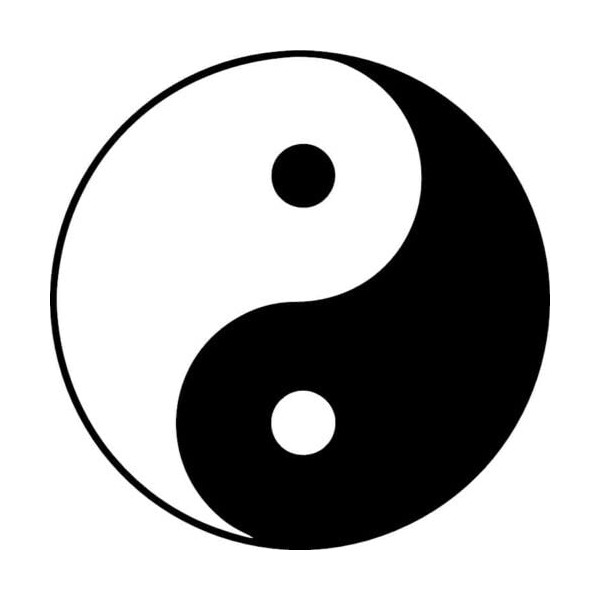 Yin Yang Symbol Vinyl Decal Sticker for Car/Window/Wall (Black Gloss)