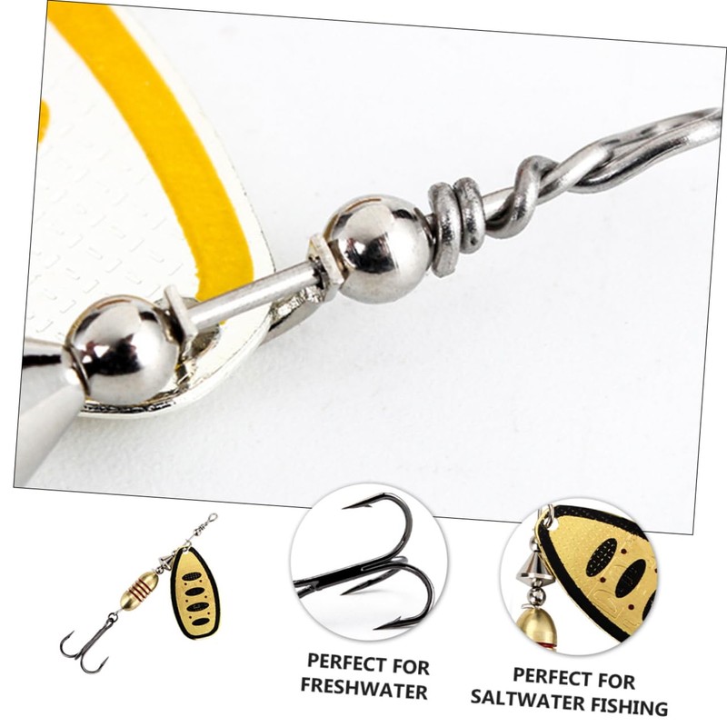 KOMBIUDA Fishing Lure Hooks Aluminium Alloy Replacement Bait for Freshwater