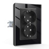 CNBINGO Glass Double Socket Flush-Mounted, 2-Way Socket Flush-Mounted, Double Wall