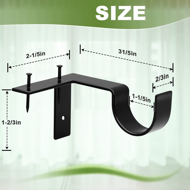 No Drill Curtain Rod Brackets Black Curtain Rod Holder Quickly