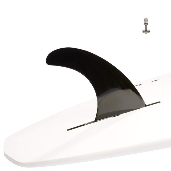 DORSAL Surf & SUP Fin - No Tool Fin Screw - Center Fin for Longboard, Surfboard & Paddleboard Black Black 7" Inch